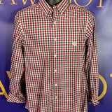 Men’s Small Chaps Ralph Lauren LS Button Up Shirt Plaid Red