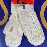 Women’s L/XL North Face Cable Knit Mitt White Glove