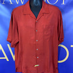 Men’s Large Tommy Bahama Hawaiian Shirt Red 100% Silk