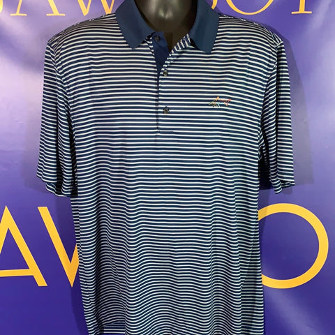 Men’s Large Greg Norman Golf Polo Play dry Blue Shirt