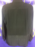 Men’s Large Genelli 100% Silk LS Button Up Shirt Black