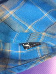 Men’s Large OAKLEY Button Up Shirt Blue Plaid