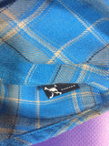 Men’s Large OAKLEY Button Up Shirt Blue Plaid