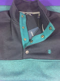 Men’s Small IZOD 4 Button Pullover Sweater Fleece Jacket Blue