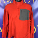 Men’s XL North Face Fleece 1/3 zip pullover Red sweater jacket