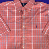 Men’s XL Ralph Lauren Shirt BLAIRE Cotton Button Up Red Polo SS