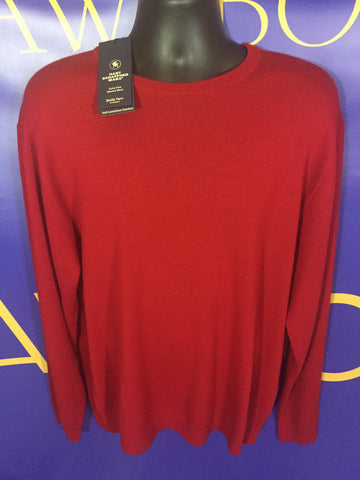 Men’s XL Hart SCHAFFNER Marx Merino Wool Sweater Red