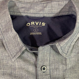 Men’s Large ORVIS Button Up Shirt Fishing Breathable SS Blue