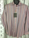 Men’s Large Small Thomas Dean Button Up LS Dress Shirt