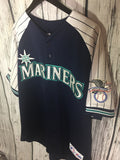 Men’s XL Seattle Mariners #24 Ken Griffey Majestic Jersey blue white