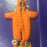 Kids 3-6 month Eddie Bauer snow suit full body Orange infant