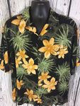 Men’s Large Hawaiian Shirt Hibiscus Rayon