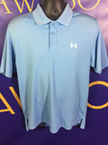 Men’s Medium Under Armour Polo Shirt Golf Stretch Blue