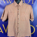 Men’s Medium Royal Robbins Button Up Shirt SS Orange Outdoor