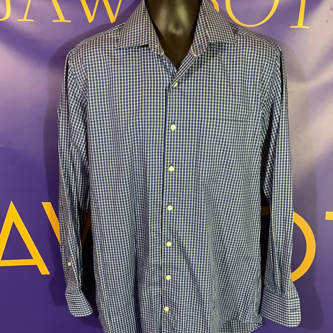 Men’s Medium Peter MILLAR LS Button Up Shirt Blue