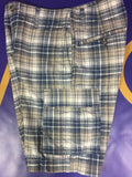 Men’s 32W Eddie Bauer Cargo Shorts Plaid Blue