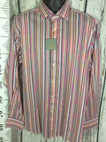 Men’s XL Thomas Dean LS Dress Shirt Button Up Large 17.5x36.5