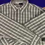 Men’s 2XL R&R Casual Button Up Shirt LS Grey Plaid