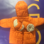 Kids 3-6 month Eddie Bauer snow suit full body Orange infant