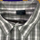 Men’s 2XL R&R Casual Button Up Shirt LS Grey Plaid