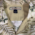 Men’s Large Tommy Bahama Hawaiian Shirt Hibiscus Yellow 100% silk