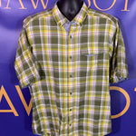 Men’s Large EXOFFICIO Button Up Shirt SS Green Breathable