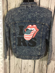 Women’s Rolling Stones Vintage Stone washed Jean Jacket Remake