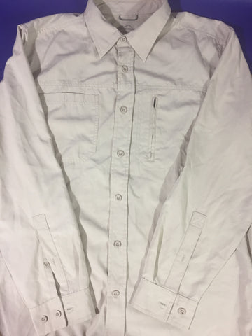 Men’s Medium Eddie Bauer LS Button Up Shirt Cream