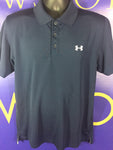 Men’s Medium Under Armour Polo Shirt Heatgear Blue Golf