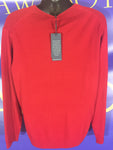 Men’s Large Hart SCHAFFNER Marx Merino Wool Sweater Red V-Neck