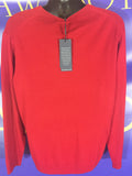 Men’s Large Hart SCHAFFNER Marx Merino Wool Sweater Red V-Neck