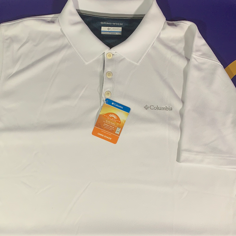 Men’s XL or 2XL Columbia Polo Shirt White Omni wick shield