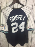 Men’s XL Seattle Mariners #24 Ken Griffey Majestic Jersey blue white