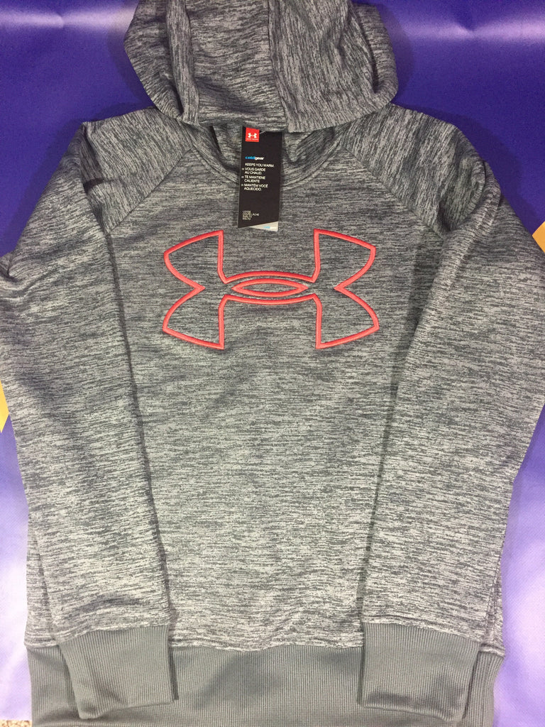Under Armour Hoodie Womens Extra Small Gray Pink Storm Sweater Loose  Coldgear