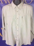 Men’s Medium Eddie Bauer LS Button Up Shirt Cream