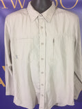 Men’s Medium Eddie Bauer LS Button Up Shirt Cream