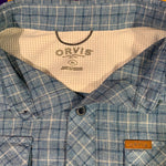 Men’s XL ORVIS Fishing Shirt Breathable Button Up SS Blue