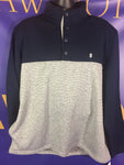 Men’s XXL IZOD Sweater Fleece 4 Button Pullover Jacket Gray