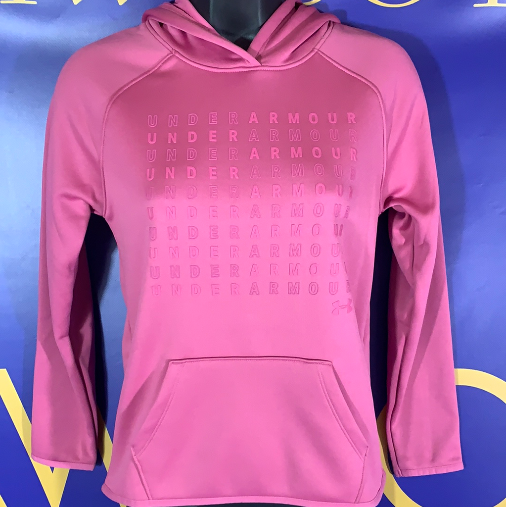 Kids Girls Youth Medium Under Armour Hoodie Sweater Pink ColdGear