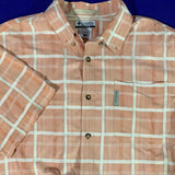 Men’s Large Columbia Button Up Shirt River Lodge Peach