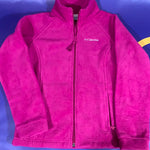 Kids Girls Youth Medium Columbia Fleece Sweater Full zip pink