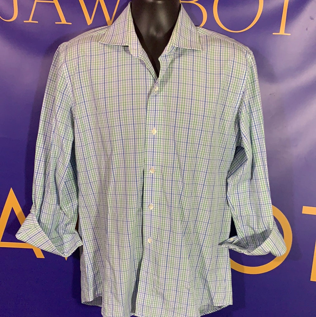 ledbury dress shirts Men's 16 LEDBURY LS Dress Shirt Slim fit Button Up Blue – JAWSBOT