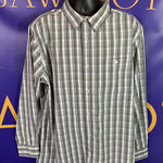 Men’s 2XL R&R Casual Button Up Shirt LS Grey Plaid