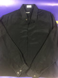 Men’s Large Genelli 100% Silk LS Button Up Shirt Black