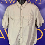 Men’s Large REI Button up SS Shirt UPF 50 Sun protection tan