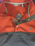 Men’s Medium IZOD Sweater Fleece Jacket Red 4 Button