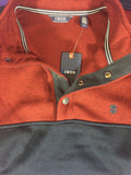 Men’s Medium IZOD Sweater Fleece Jacket Red 4 Button