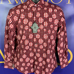 Men’s Small Visconti Black Red plaid polka dot button down Shirt LS