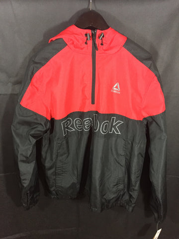 Men’s Reebok Pullover Jacket 1/3 Zip Large red Black