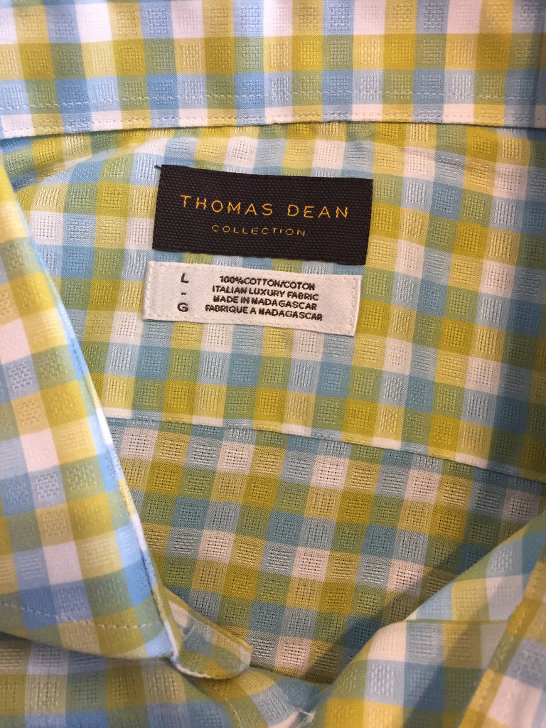 thomas dean dress shirts Men's Large Thomas Dean LS Dress Shirt Button Up – JAWSBOT